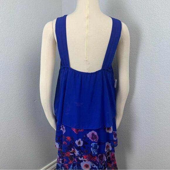 Badgley Mischka Popover Floral Ruffle Mini Dress 14 - Picture 6 of 15